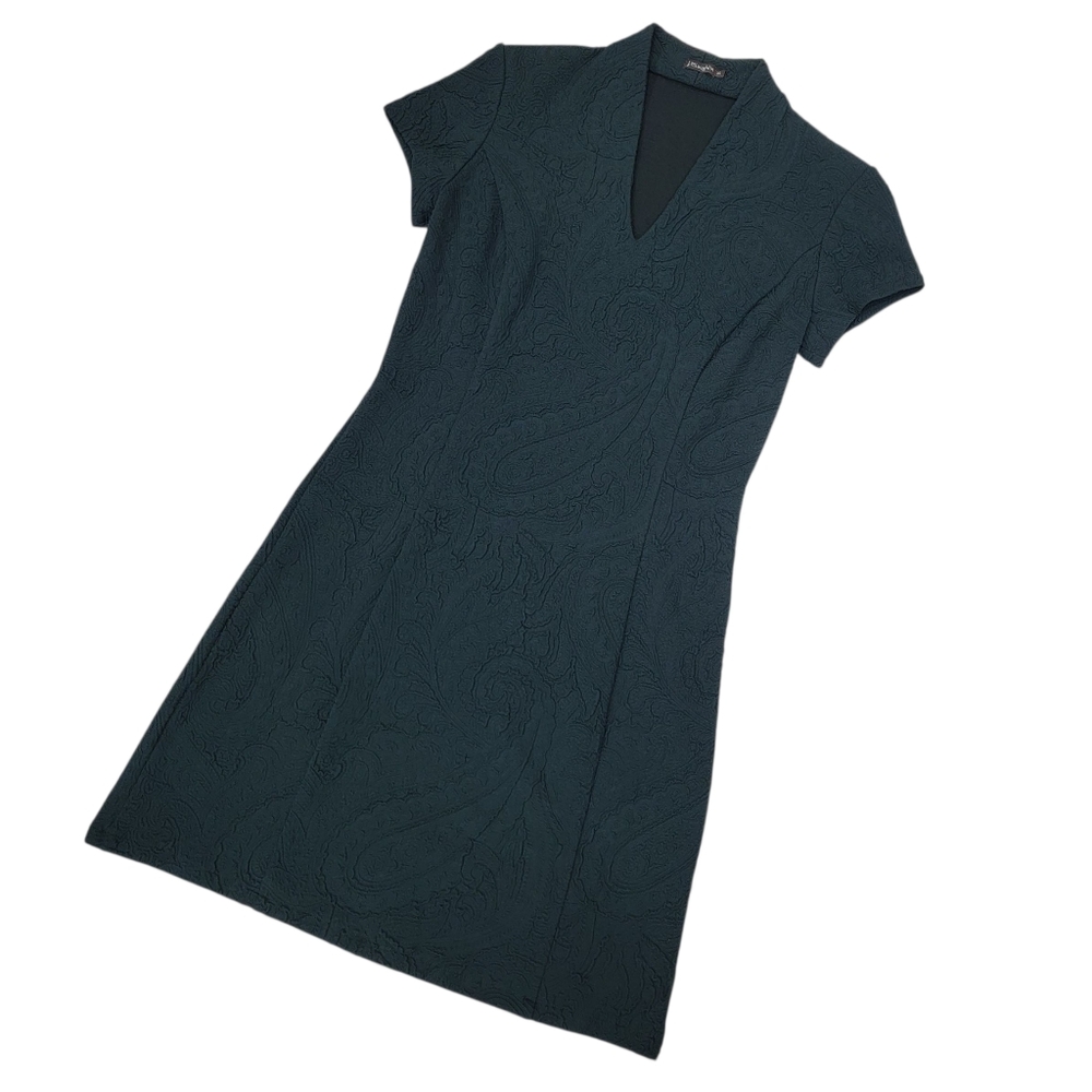 J. McLaughlin Forest Green Embossed Sheath Mini Dress Stretch Women’s XS